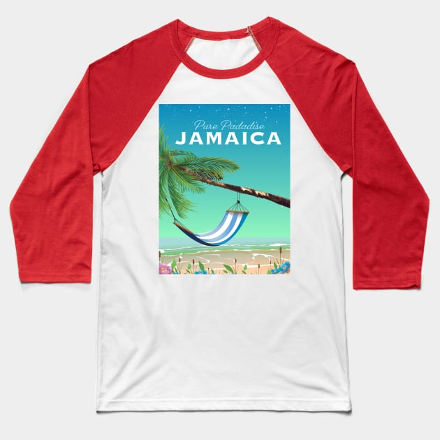 Jamaica Travel poster Baseball T-Shirt by nickemporium1